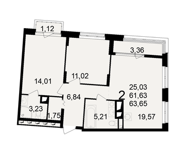 63,6 м², 2-комнатная квартира 6 198 075 ₽ - изображение 8