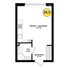 25,3 м², квартира-студия 3 466 100 ₽ - изображение 37