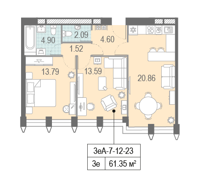 62 м², 2-комнатная квартира 29 905 514 ₽ - изображение 1