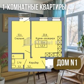 Квартира 43,7 м², 1-комнатная - изображение 1