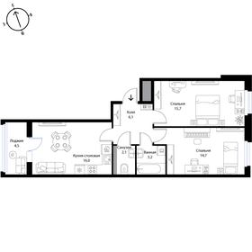 73 м², 3-комнатная квартира 7 000 000 ₽ - изображение 79