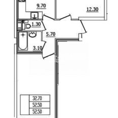 Квартира 53,4 м², 2-комнатная - изображение 2