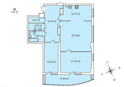 124,7 м², 3-комнатная квартира 24 063 240 ₽ - изображение 9