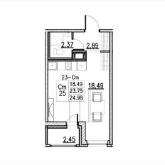 Квартира 25 м², студия - изображение 1