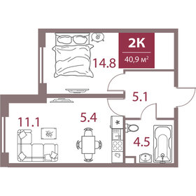 44,4 м², 2-комнатная квартира 15 900 000 ₽ - изображение 112