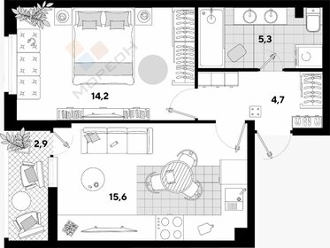 Квартира 39,9 м², 1-комнатная - изображение 1