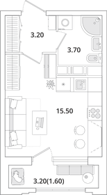 Квартира 24 м², студия - изображение 1