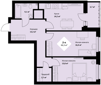 66,3 м², 2-комнатная квартира 10 276 500 ₽ - изображение 20