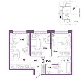 Квартира 54,3 м², 3-комнатная - изображение 1