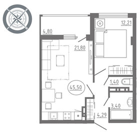 47,8 м², 1-комнатная квартира 3 967 400 ₽ - изображение 37