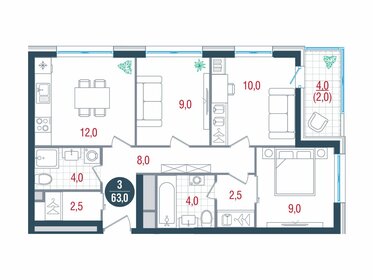 72,5 м², 3-комнатная квартира 17 999 000 ₽ - изображение 28