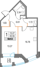 46,1 м², 1-комнатная квартира 11 580 000 ₽ - изображение 87