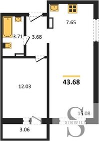 Квартира 43,7 м², 2-комнатная - изображение 1