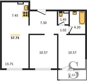 72,2 м², 3-комнатная квартира 6 800 000 ₽ - изображение 95