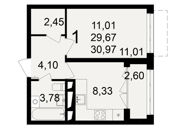 27,5 м², 1-комнатная квартира 3 400 000 ₽ - изображение 43