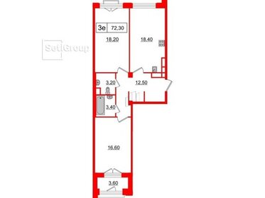 Квартира 72,3 м², 2-комнатная - изображение 1