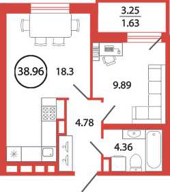 40,5 м², 1-комнатная квартира 7 648 011 ₽ - изображение 79