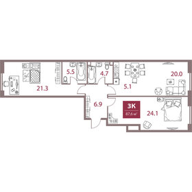 95 м², 4-комнатная квартира 37 900 000 ₽ - изображение 73