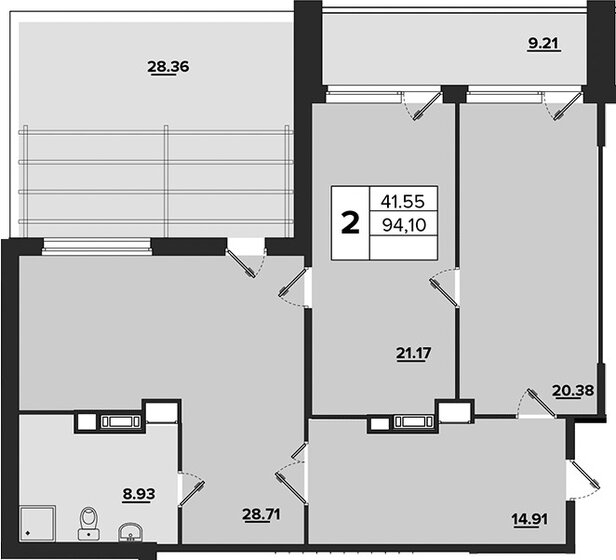131,7 м², 2-комнатные апартаменты 84 015 000 ₽ - изображение 1