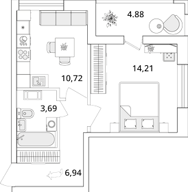 38,3 м², 1-комнатная квартира 8 852 328 ₽ - изображение 67