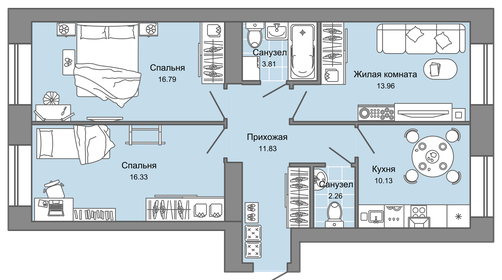 76 м², 3-комнатная квартира 8 615 652 ₽ - изображение 22