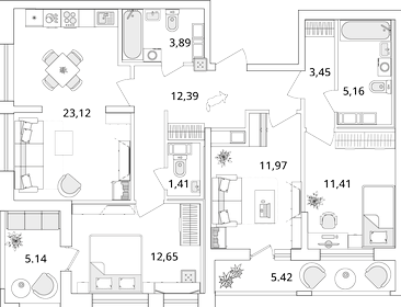 95,7 м², 4-комнатная квартира 21 728 300 ₽ - изображение 10