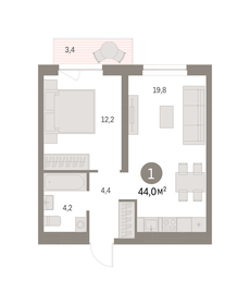 45 м², апартаменты-студия 9 300 000 ₽ - изображение 61