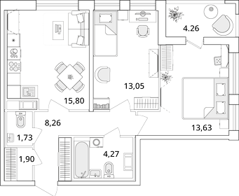 61,6 м², 2-комнатная квартира 13 864 291 ₽ - изображение 53