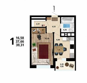 39 м², 1-комнатная квартира 3 700 000 ₽ - изображение 91