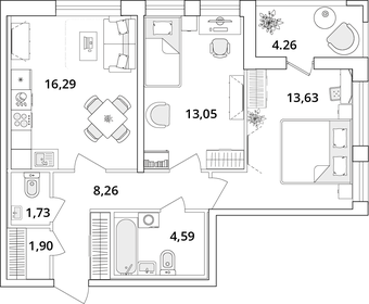 72,4 м², 3-комнатная квартира 12 590 000 ₽ - изображение 95