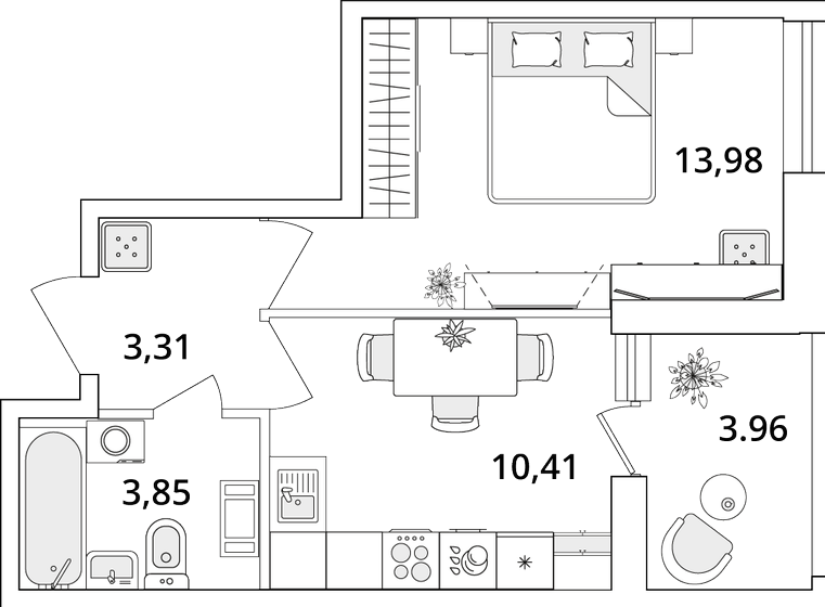 33,5 м², 1-комнатная квартира 8 784 926 ₽ - изображение 1