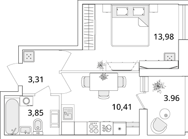 33,3 м², 1-комнатная квартира 8 716 803 ₽ - изображение 13