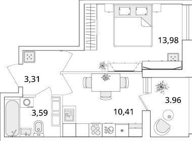 33,5 м², 1-комнатная квартира 8 697 946 ₽ - изображение 9