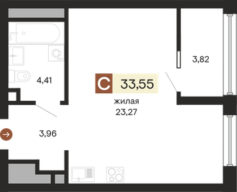 52 м², апартаменты-студия 4 950 000 ₽ - изображение 66