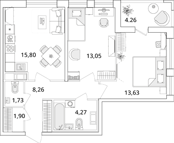 61,6 м², 2-комнатная квартира 13 864 291 ₽ - изображение 51