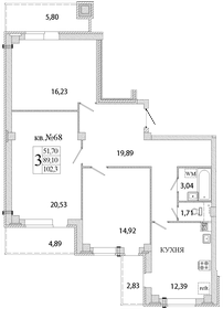 119,6 м², 2-комнатная квартира 7 616 600 ₽ - изображение 29