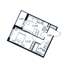 34,3 м², 1-комнатная квартира 6 069 330 ₽ - изображение 27