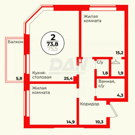 68,1 м², 2-комнатная квартира 13 079 286 ₽ - изображение 6