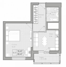 35 м², 1-комнатная квартира 4 590 000 ₽ - изображение 128