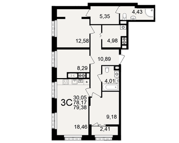 88,7 м², 3-комнатная квартира 6 490 000 ₽ - изображение 124