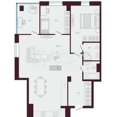 Квартира 100,1 м², 2-комнатные - изображение 2