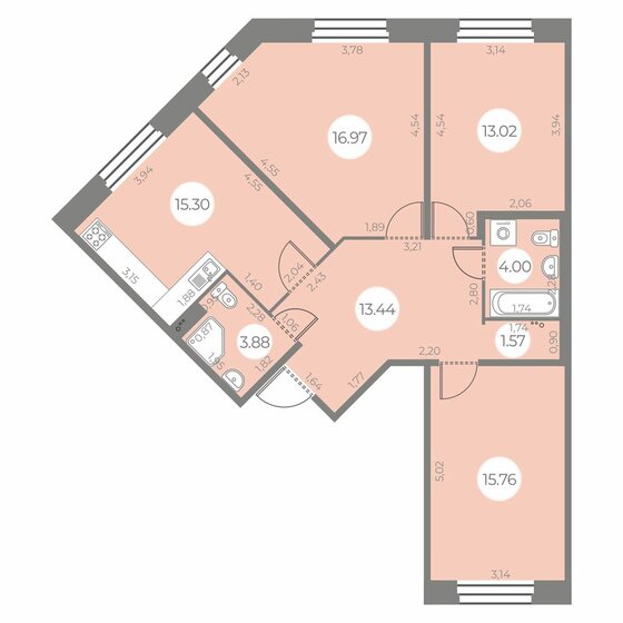 83,9 м², 3-комнатная квартира 18 040 000 ₽ - изображение 51