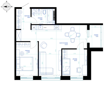 30,8 м², 1-комнатная квартира 3 000 000 ₽ - изображение 81