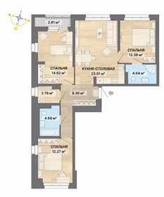 93,7 м², 3-комнатная квартира 9 290 000 ₽ - изображение 58
