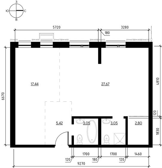 59,4 м², 3-комнатная квартира 8 094 366 ₽ - изображение 1