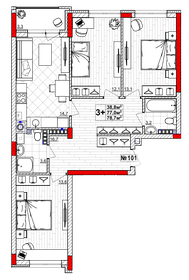 79,4 м², 3-комнатная квартира 8 974 000 ₽ - изображение 66