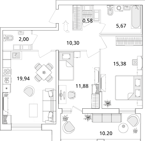 64,4 м², 3-комнатная квартира 18 600 000 ₽ - изображение 124