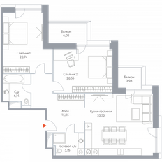 Квартира 111,1 м², 2-комнатные - изображение 2