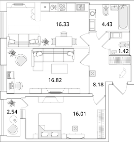 65,7 м², 2-комнатная квартира 14 800 000 ₽ - изображение 113