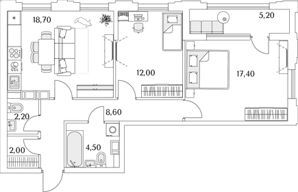 66,5 м², 2-комнатная квартира 12 990 000 ₽ - изображение 135